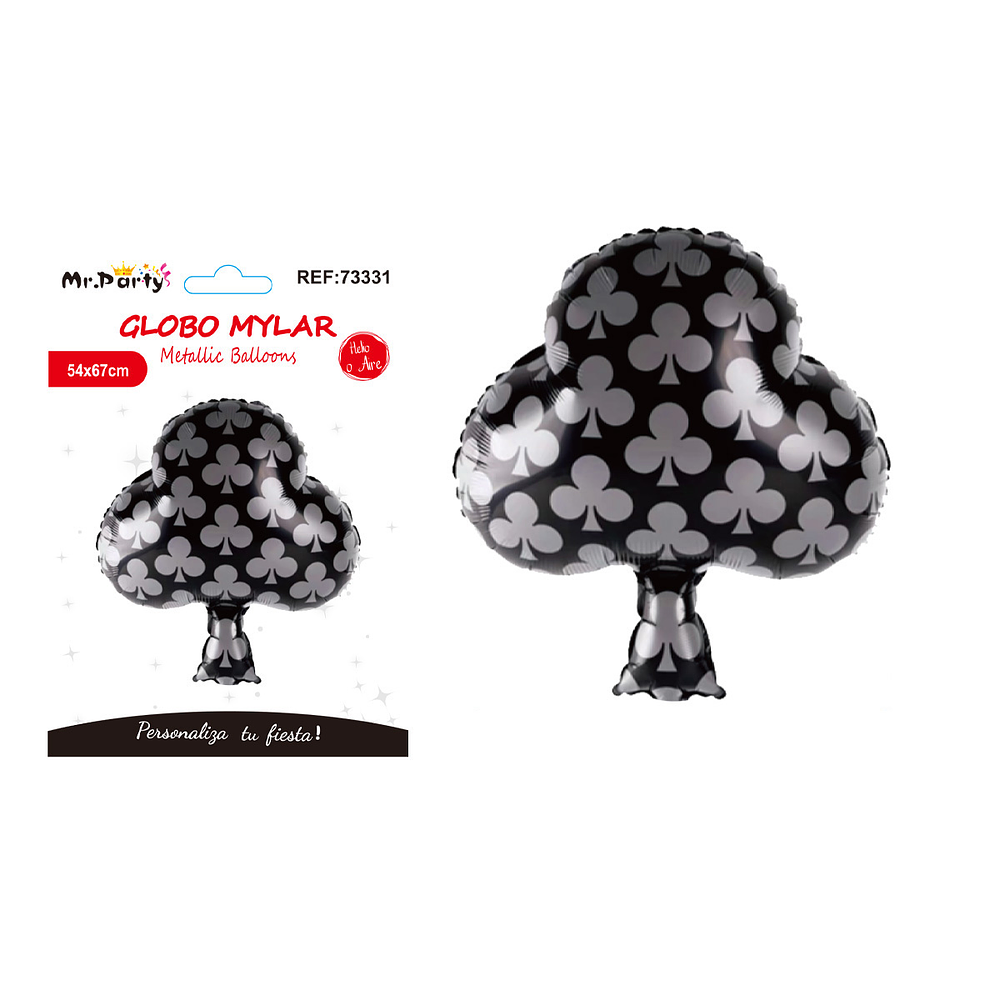 Globo metálico trébol negro 54*67cm