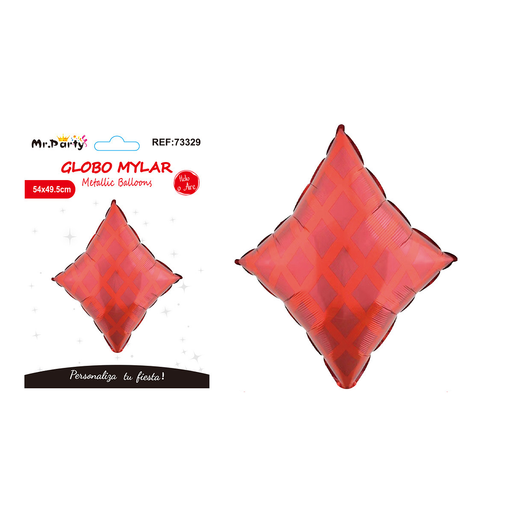 Globo metálico rombo rojo 54*49.5cm