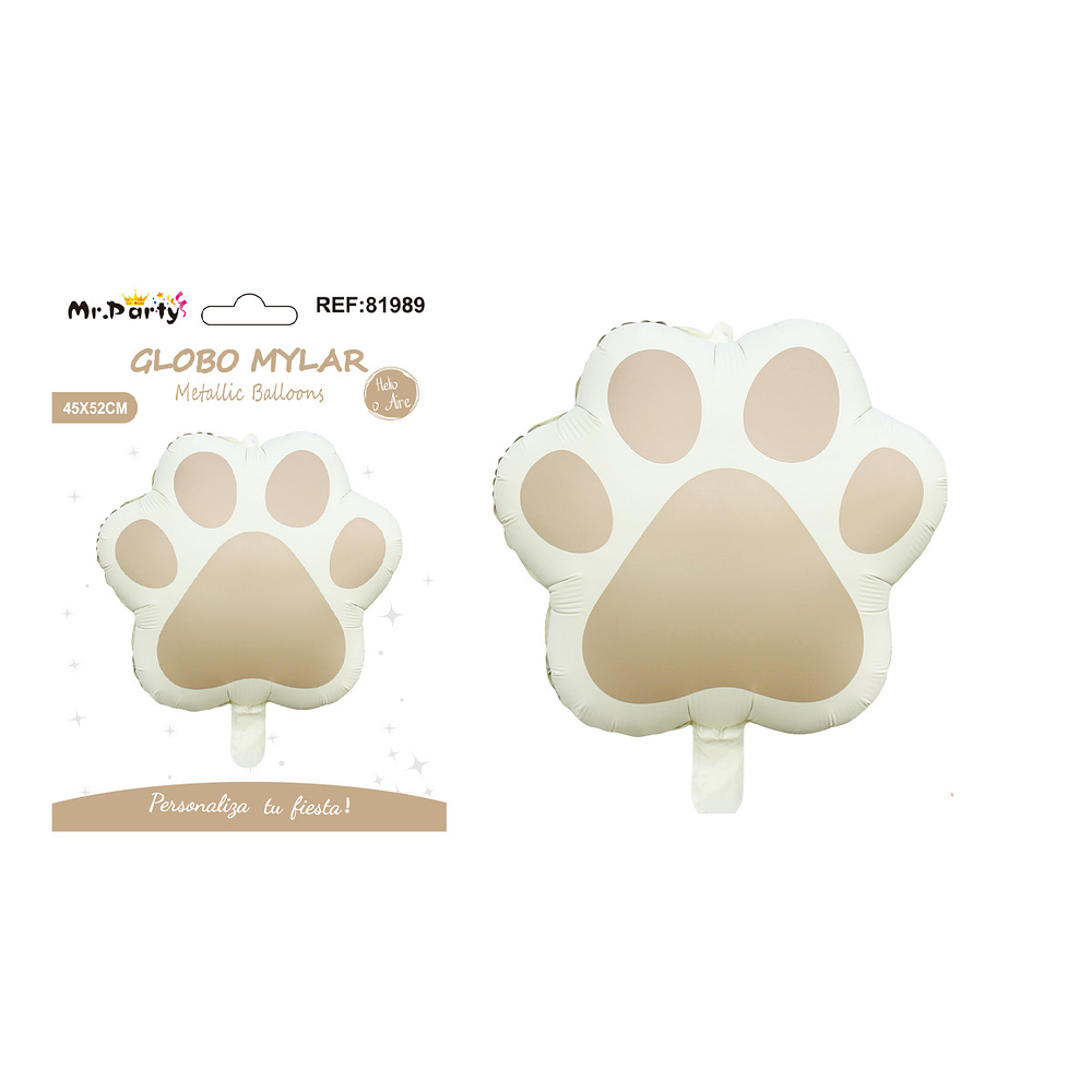 Globo metálico huella mate marrón 45*52cm