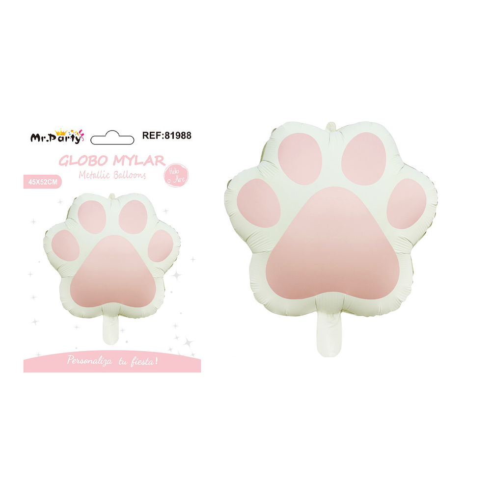 Globo metálico huella mate rosa 45*52cm