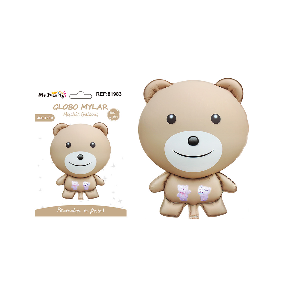 Globo metálico oso mate marrón 46*63.5cm