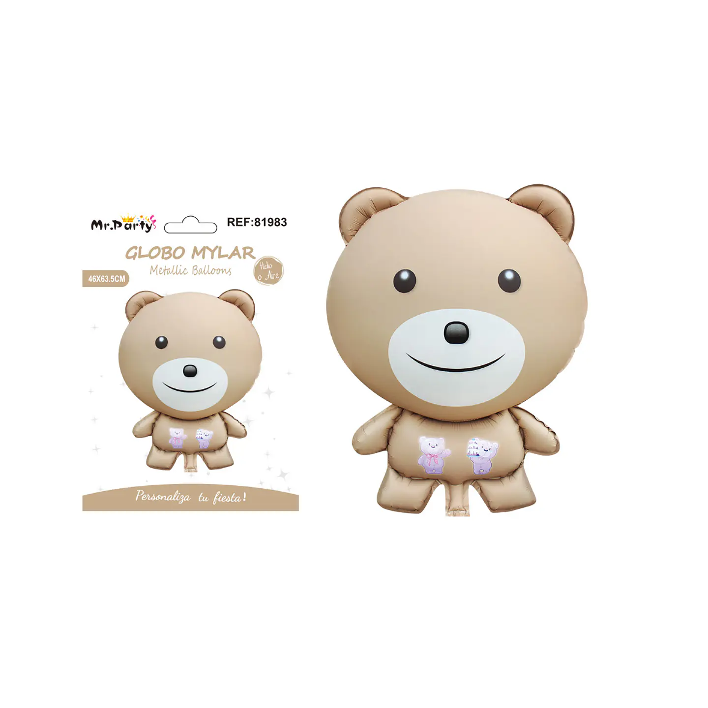 Globo metálico oso mate marrón 46*63.5cm 1