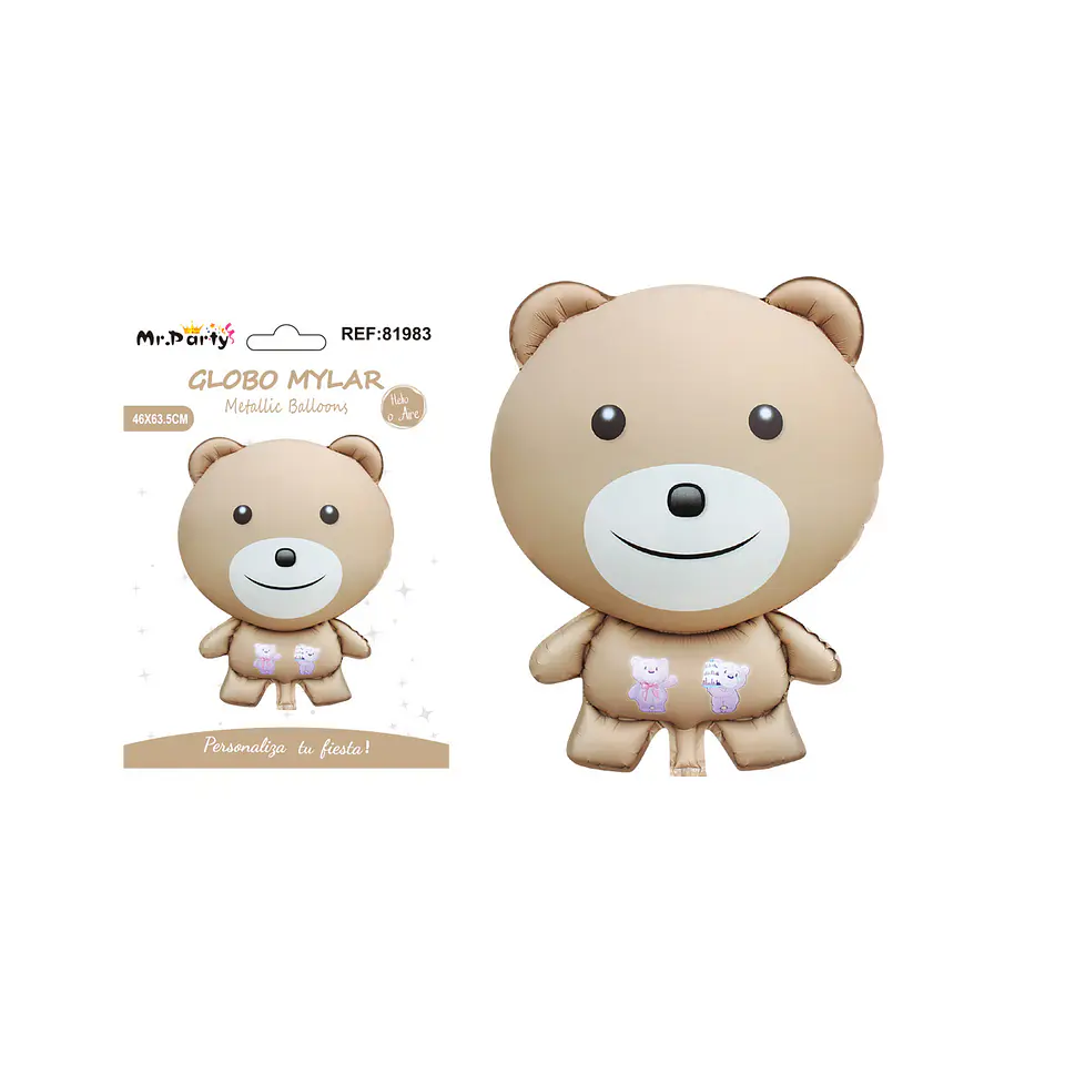 Globo metálico oso mate marrón 46*63.5cm 1