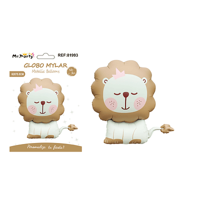 Globo metálico león mate marrón claro 62*75.5cm