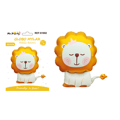 Globo metálico león mate naranja 62*75.5cm