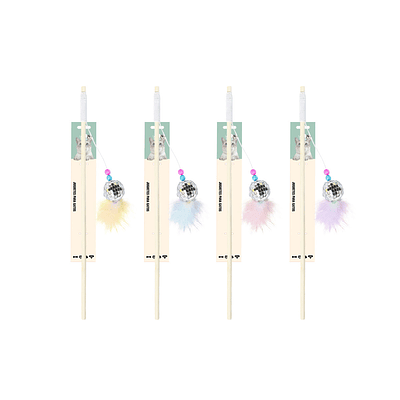 Varita para gato con bola láser y pluma 88cm Color Aleatorio