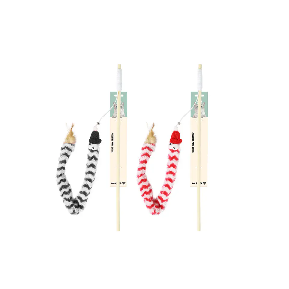 Varita para gato con oruga 88cm Color Aleatorio 1