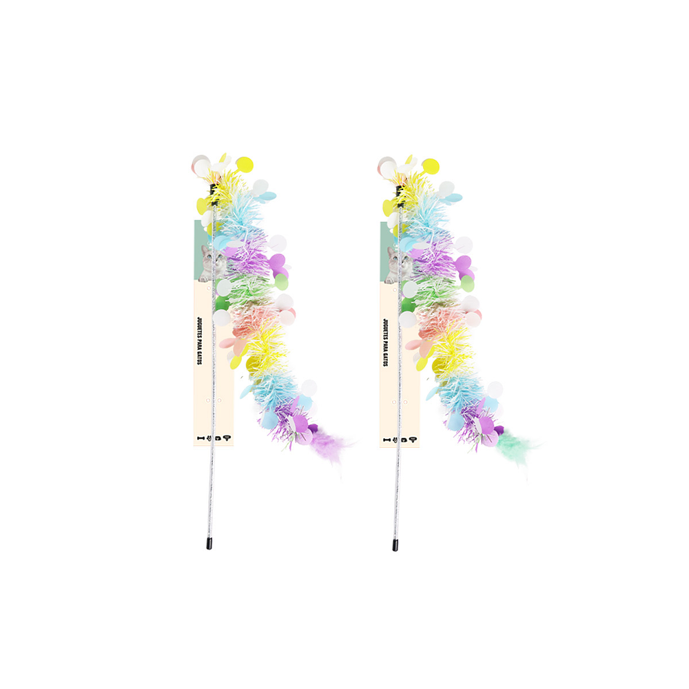 Varita para gato con pluma 45cm Color Aleatorio