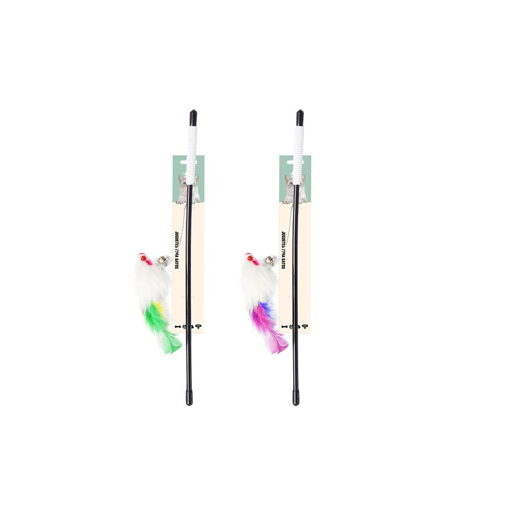 Varita para gato con ratón 30cm Color Aleatorio