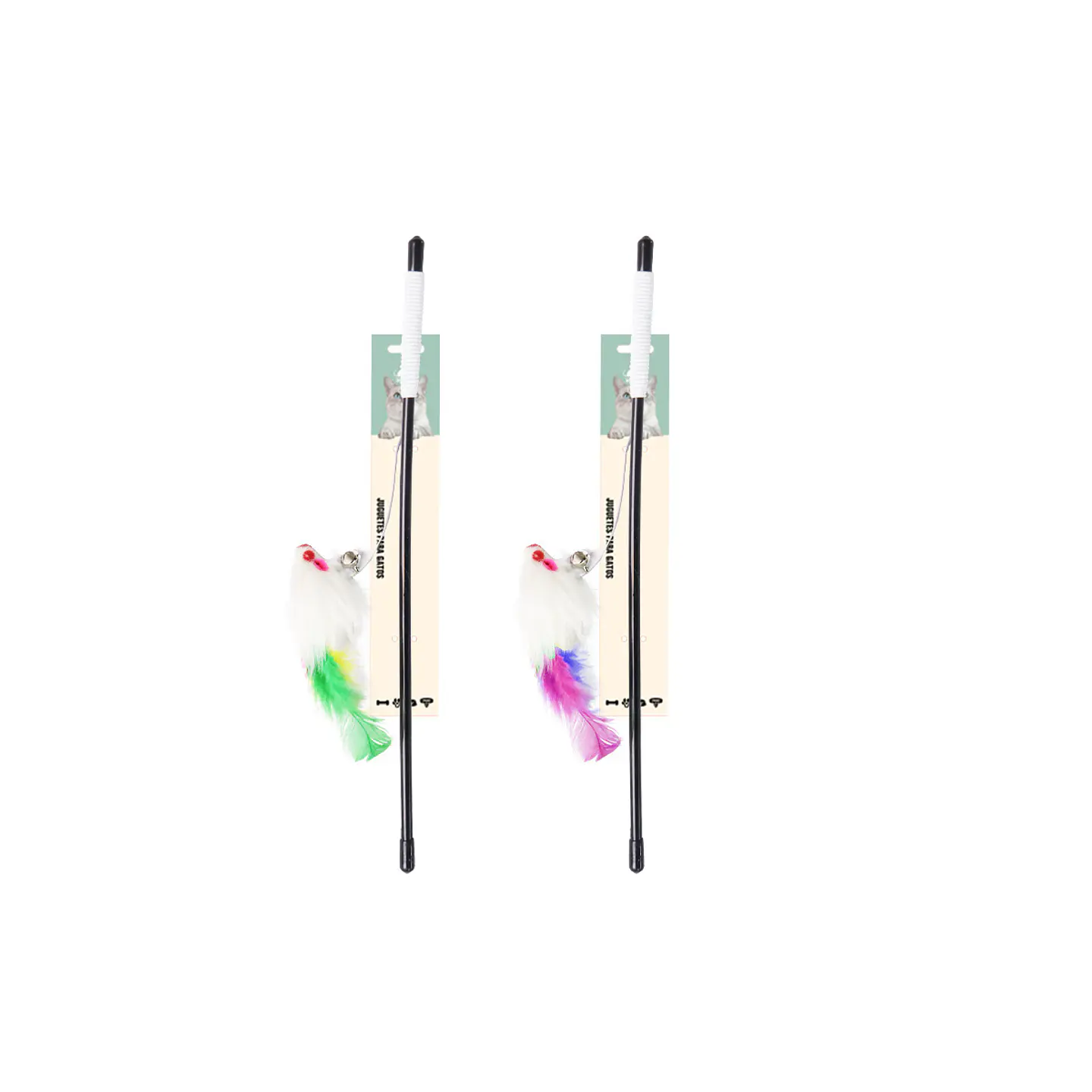 Varita para gato con ratón 30cm Color Aleatorio 1