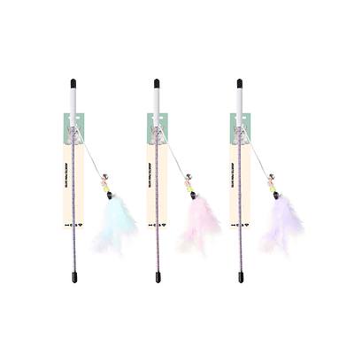 Varita para gato con pluma 30cm Color Aleatorio