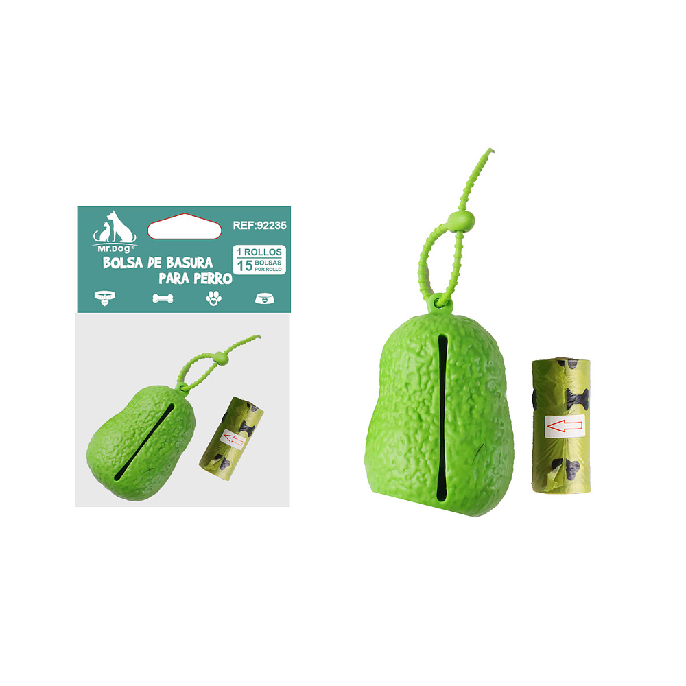 Dispensador de bolsas en forma de palta 9*6cm