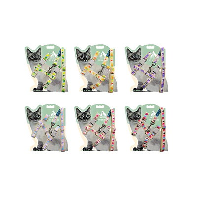 Set de arnés H harness para gato 1.0cm*120cm Color Aleatorio