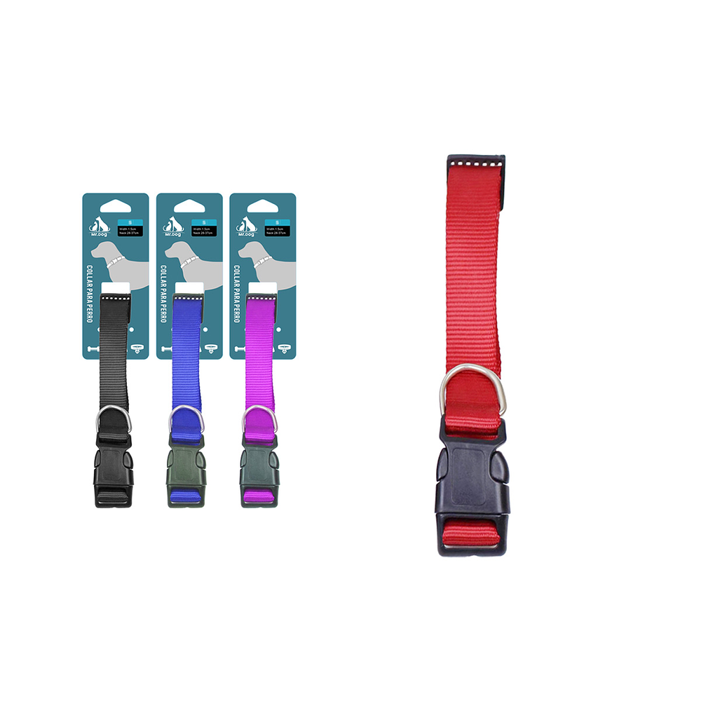 Collar de nailon liso 1.5cm Color Aleatorio