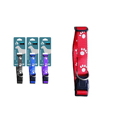 Collar de nailon con huellas 1.5cm Color Aleatorio