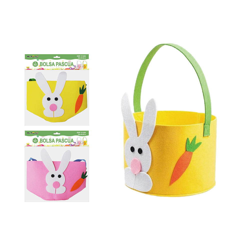 Canasta conejo tela Color Aleatorio 18.5*20cm