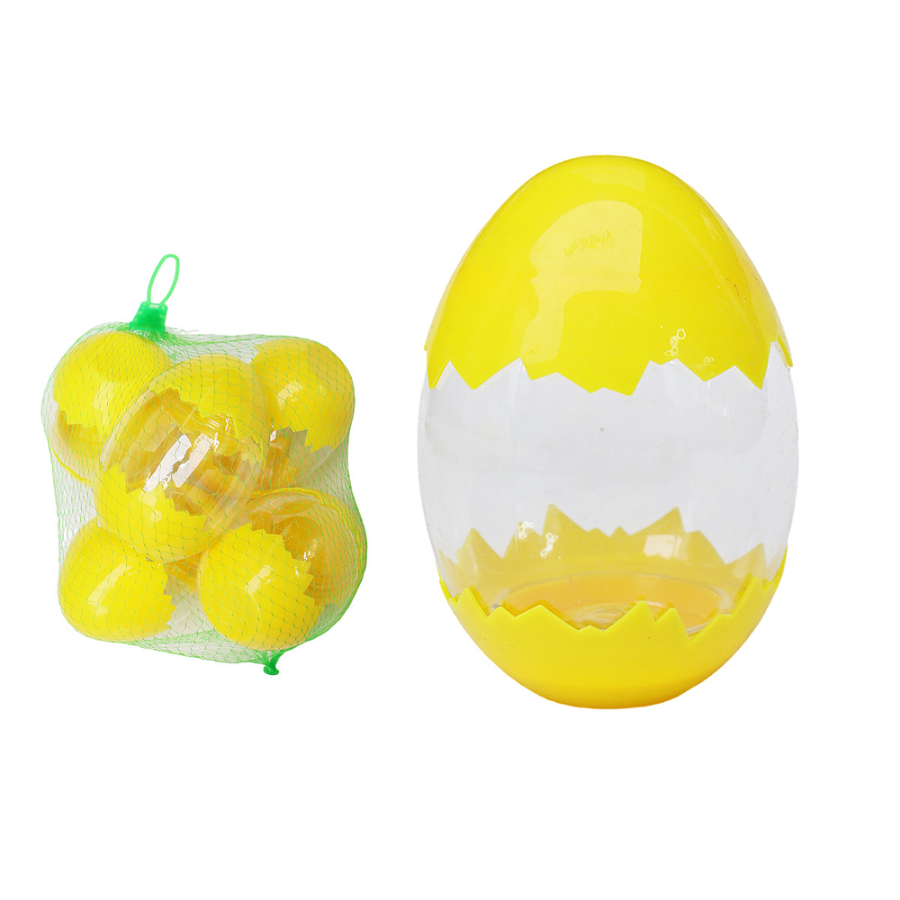 Huevo de Pascua plástico amarillo 11.3cm en bolsa de malla