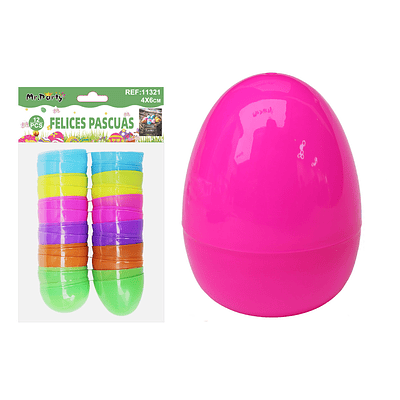 Huevo de Pascua plástico colores surtidos colores surtidos 4*6cm 12pcs