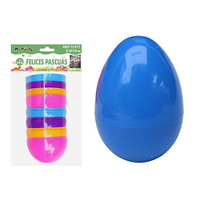 Huevo de Pascua plástico colores surtidos 9.5*13cm 4pcs