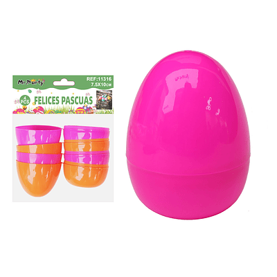 Huevo de Pascua plástico colores surtidos 7.5*10cm 4pcs