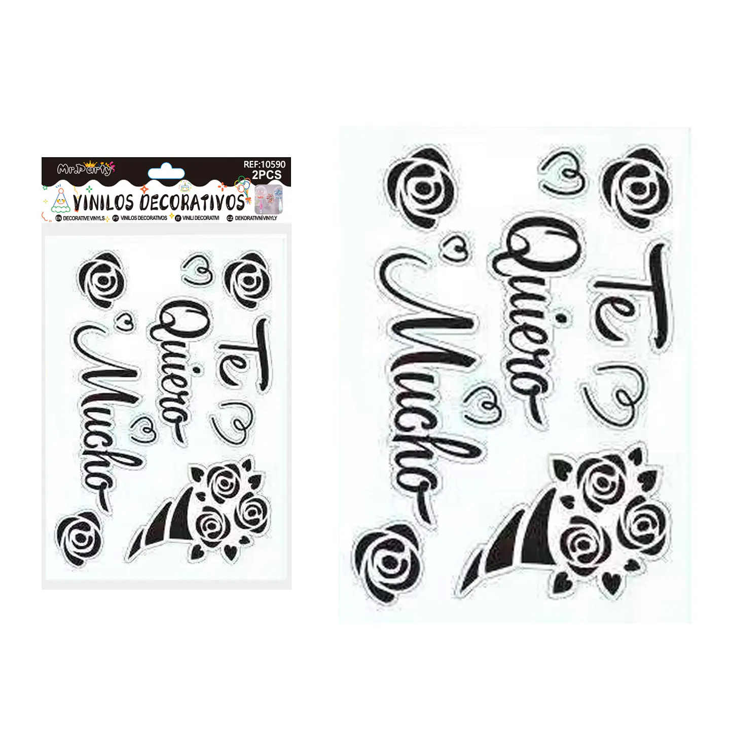 Sticker Te AMO para globo burbuja 2pcs 1