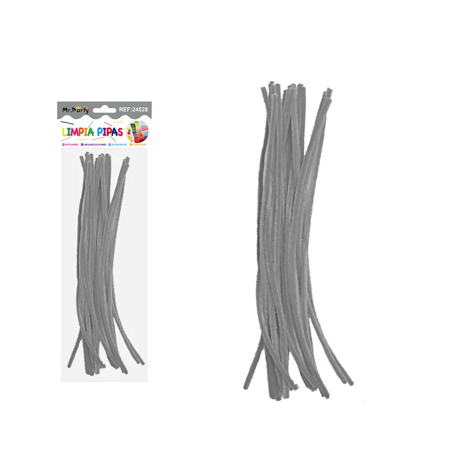 Limpiapipas chenille gris 0.6*30cm 20pcs 1