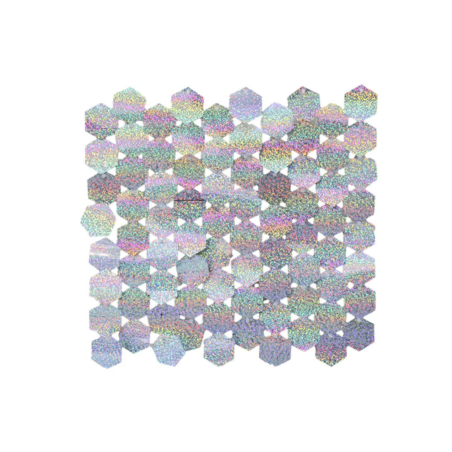 Panel decorativo shimmer wall hexagonal holográfico plateado 30*30cm 1
