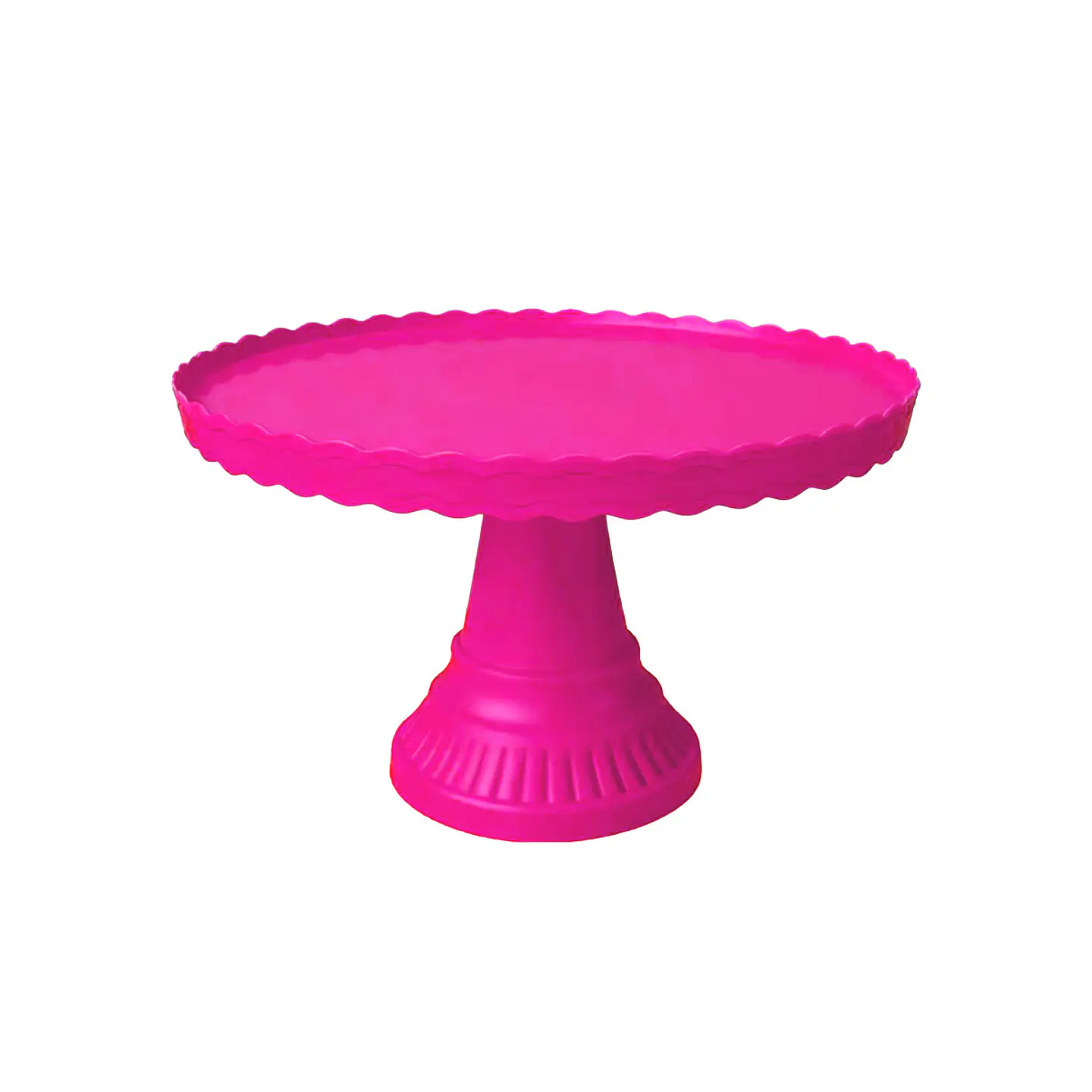 Soporte alto ondulado para torta color fucsia fluorescente 200g 20*32.5cm 1