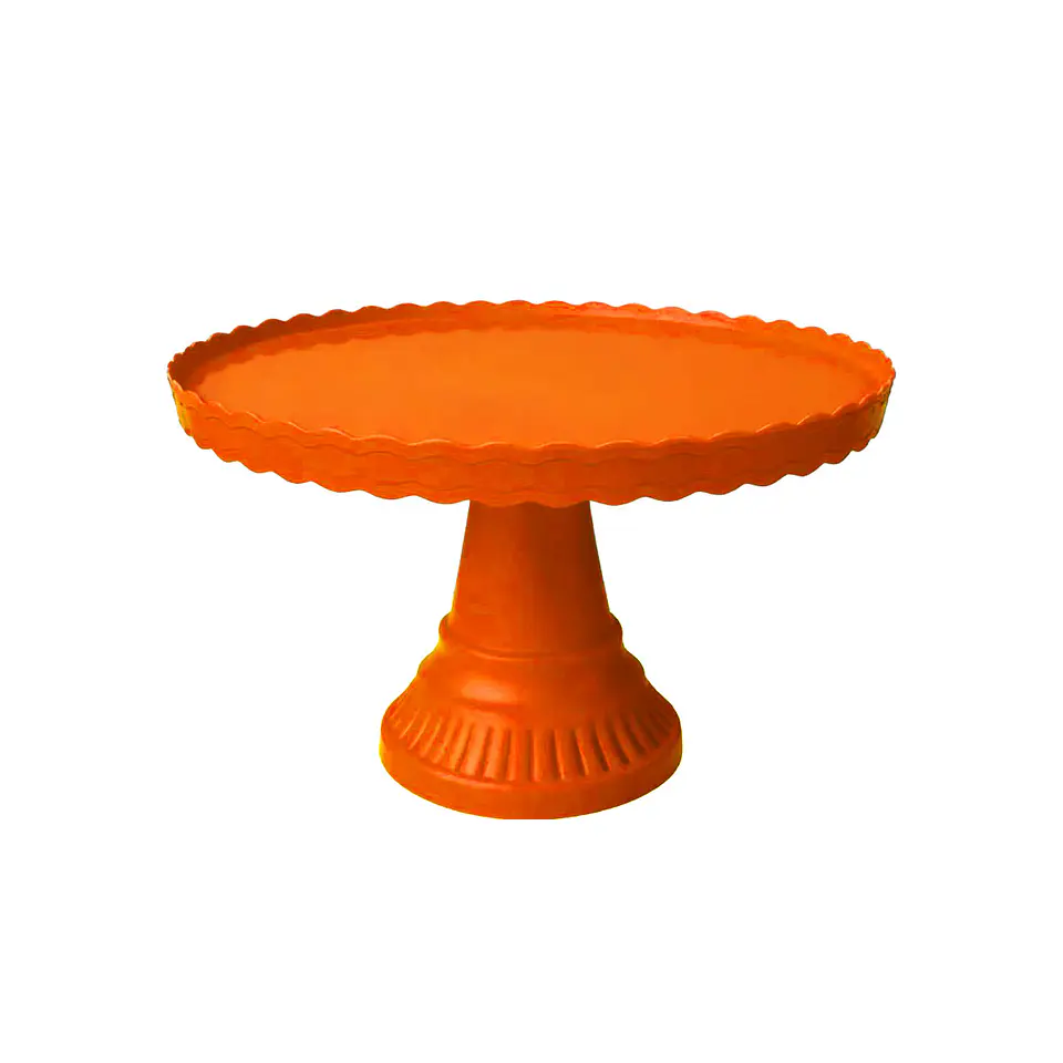 Soporte alto ondulado para torta color amarillo naranja 200g 20*32.5cm 1
