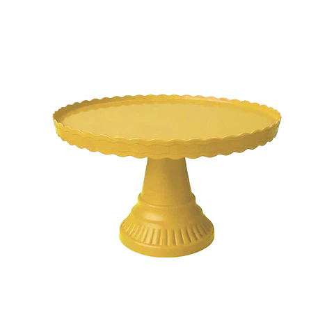 Soporte alto ondulado para torta color amarillo brillante 200g 20*32.5cm