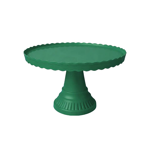 Soporte alto ondulado para torta color verde oscuro 200g 20*32.5cm