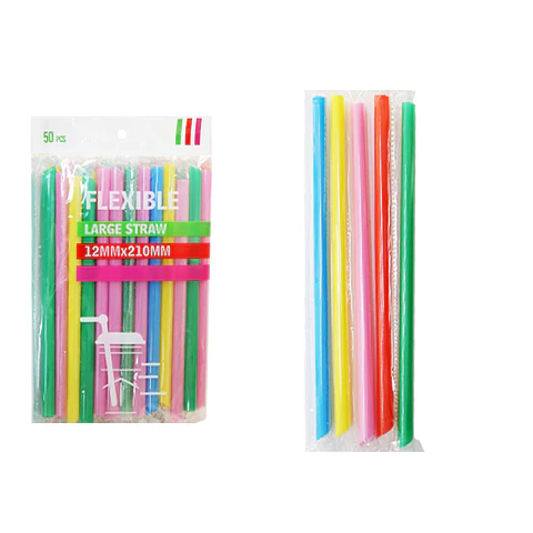 Bombilla plástica colores surtidoes 1.2*210mm 50pcs