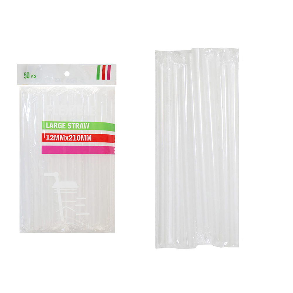 Bombilla plástica transparente 1.2*210mm 50pcs