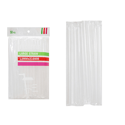 Bombilla plástica transparente 1.2*210mm 50pcs