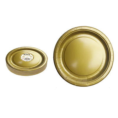 Platos de papel dorado 18cm 40pcs