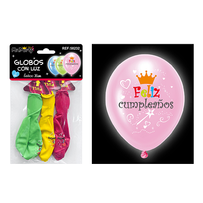 Globos con luz 30cm 3pcs