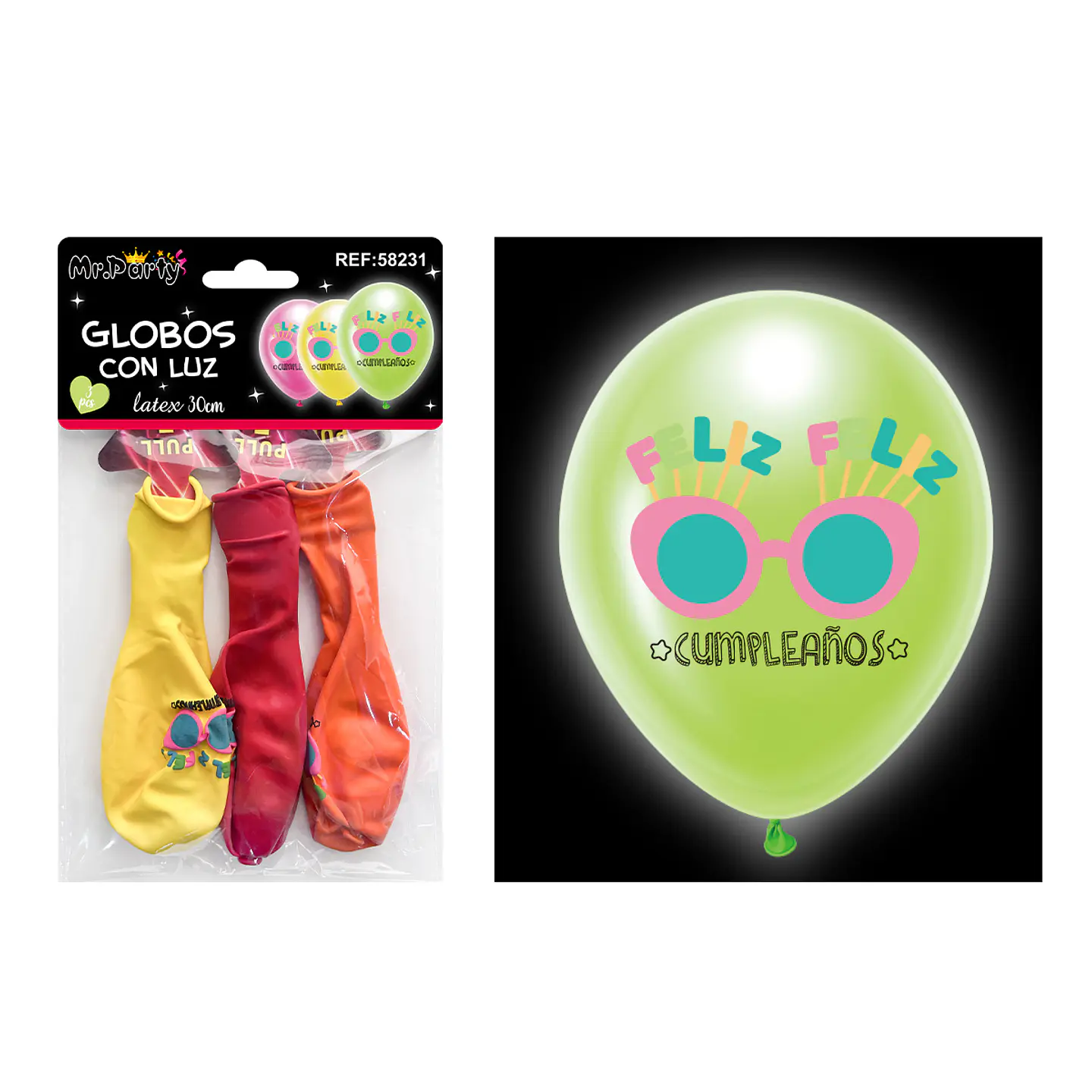 Globos con luz 30cm 3pcs 1