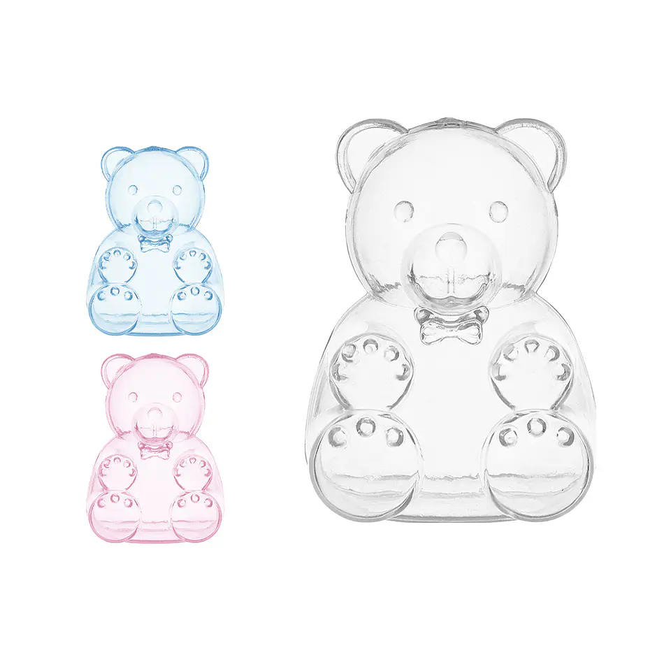 Caja plástica para dulces forma oso 5.3*7cm 6pcs Color Aleatorio 1