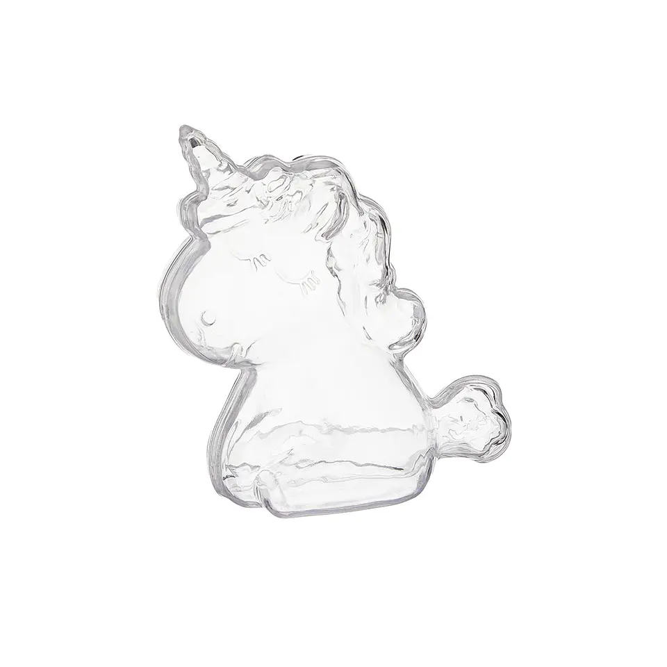 Caja plástica transparente unicornio 10*10.2cm 6pcs 1