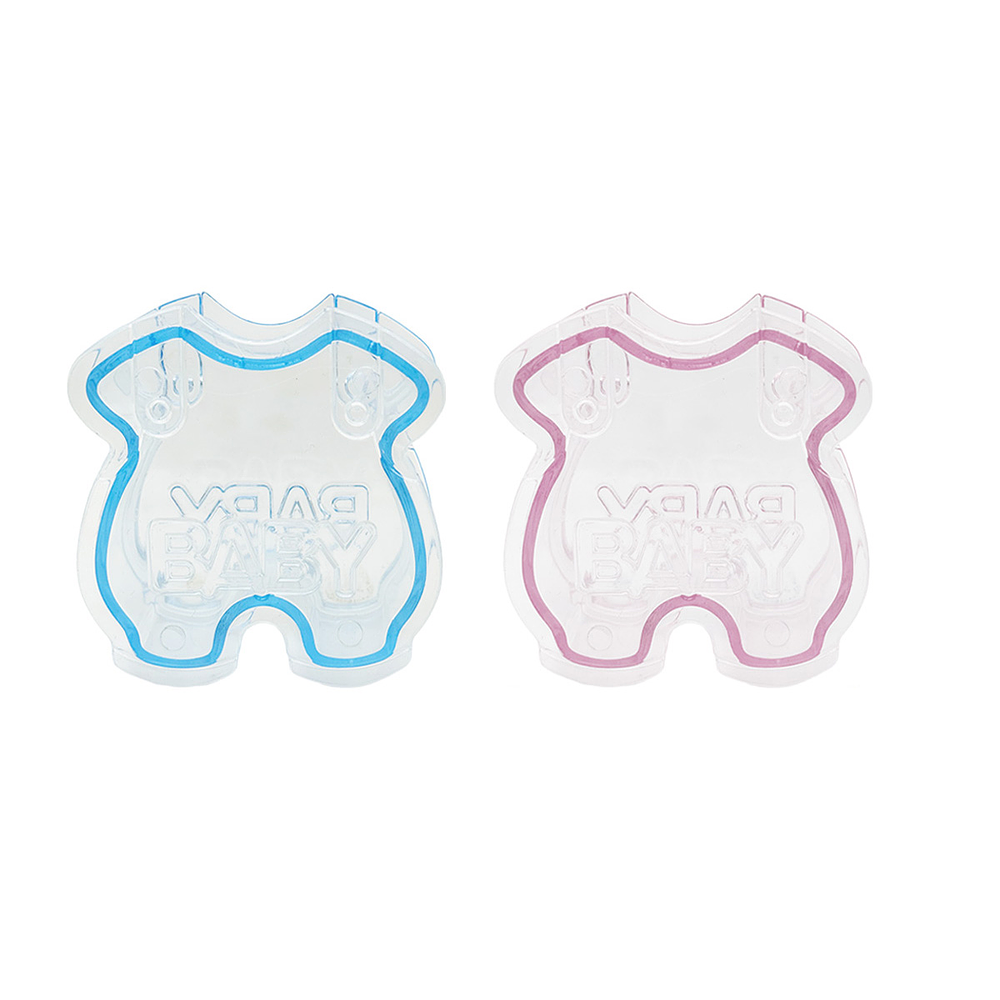 Caja plástica forma overol Baby 7.2*7.4cm 1pc Color Aleatorio