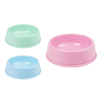 Cuenco para mascotas de plástico 6.5*18*20cm Color Aleatorio 