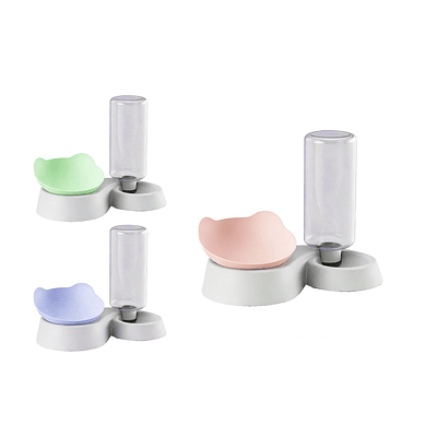 Bebedero y comedero forma gato 229g 500ml 29.5*17*20.5cm Color Aleatorio