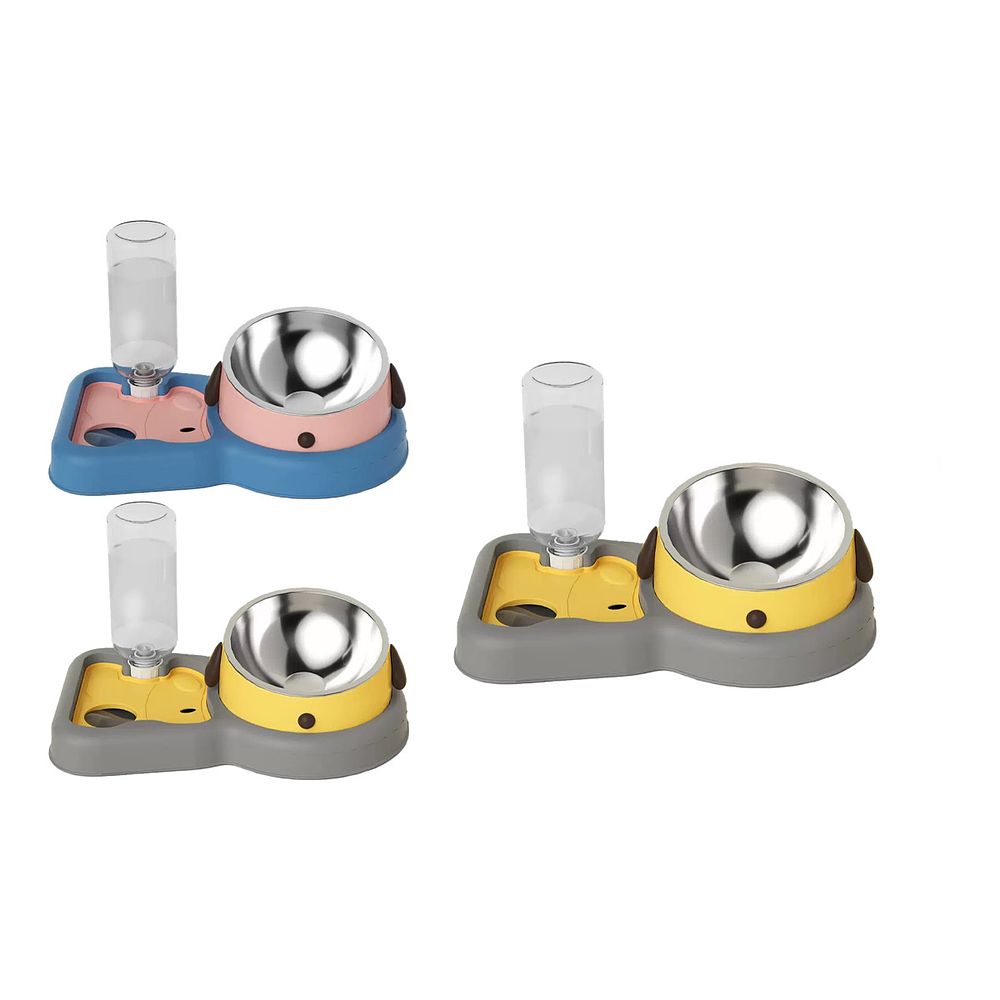 Bebedero y comedero forma cachorro 320g 18.8*32cm Color Aleatorio