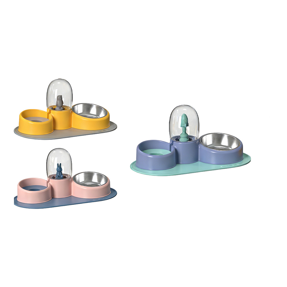 Bebedero y comedero 22*22.3cm (sin tapete) Color Aleatorio