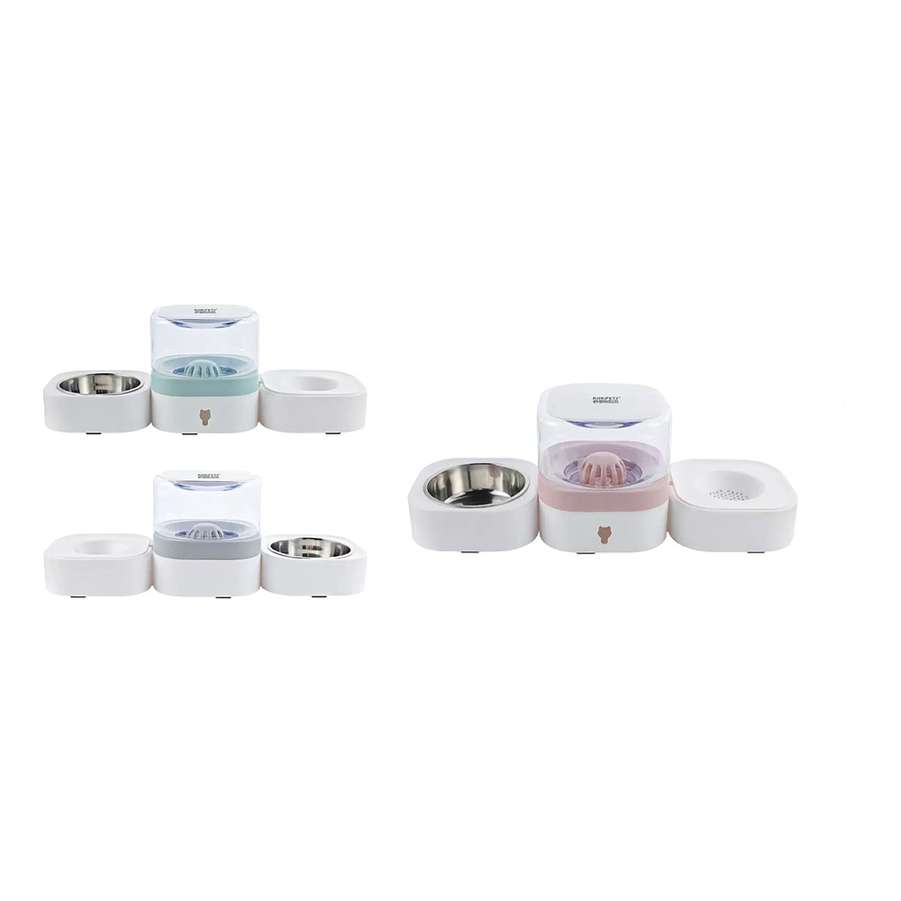 Bebedero y comedero doble cuenco 800g 48*16*17.5cm Color Aleatorio