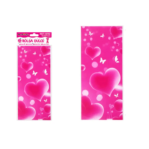 Bolsas de dulces serie corazón 12.5*27.5cm 12pcs