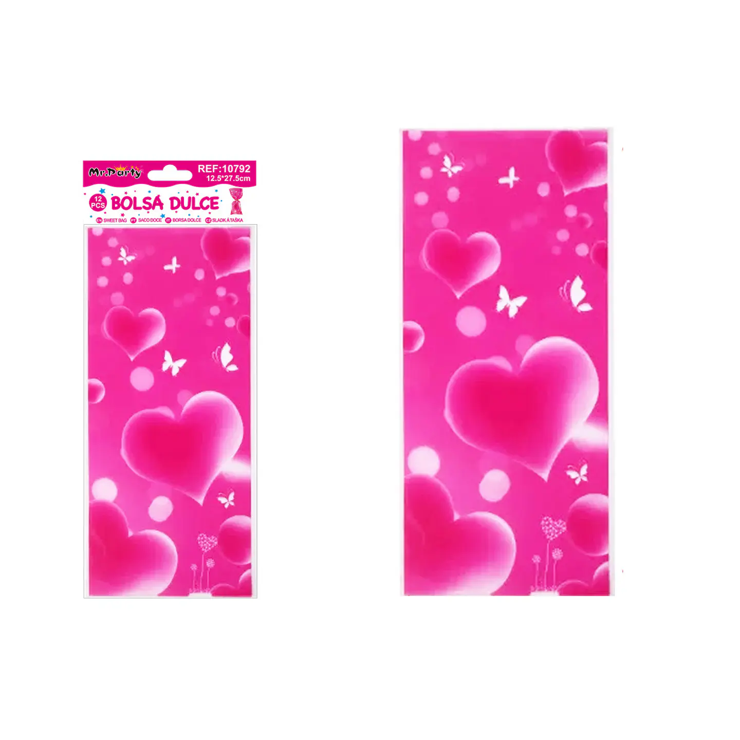 Bolsas de dulces serie corazón 12.5*27.5cm 12pcs 1