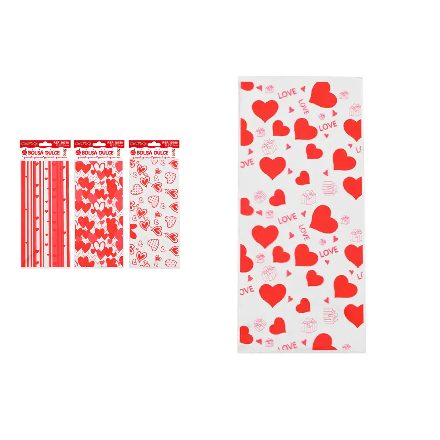 Bolsas de dulces serie corazón 12.5*27.5cm 12pcs 1