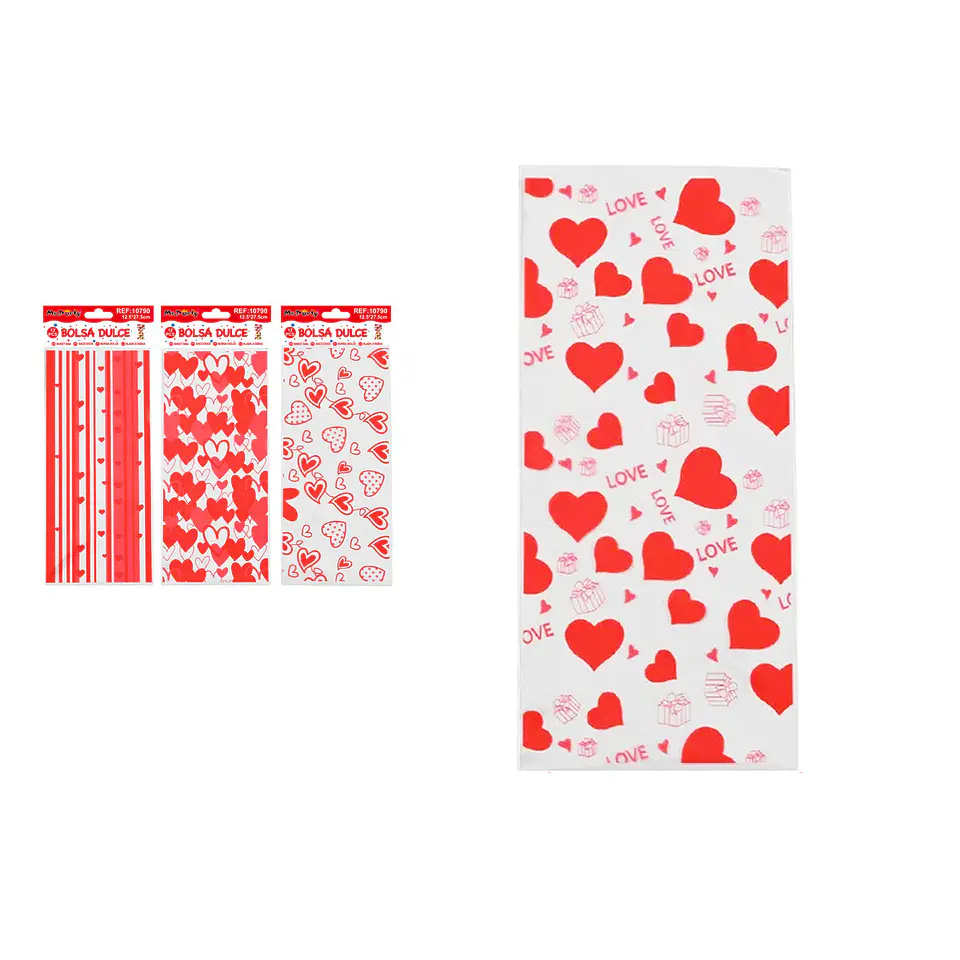 Bolsas de dulces serie corazón 12.5*27.5cm 12pcs 1