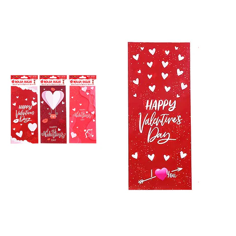 Bolsas de dulces serie corazón 12.5*27.5cm 12pcs